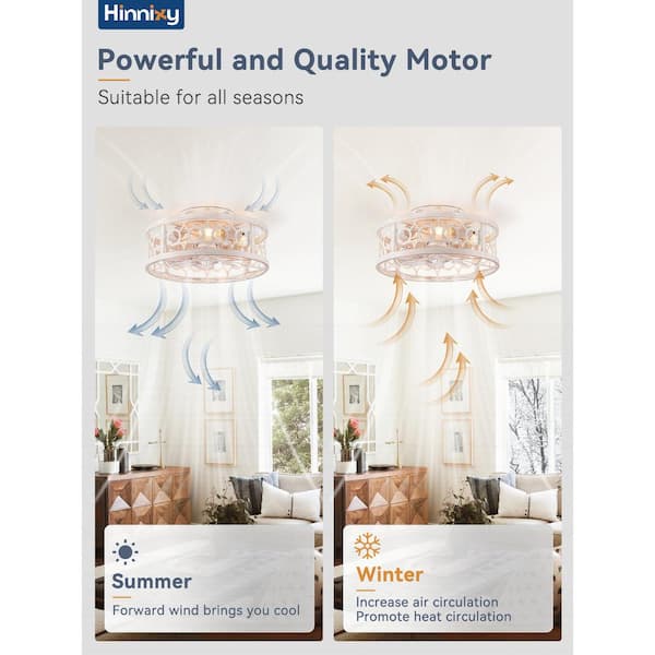 HINNIXY 16 in. Indoor White Gold Caged Flush Mount Modern