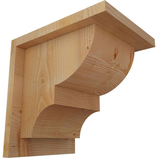 Ekena Millwork 8 in. x 10 in. x 10 in. Douglas Fir Ridgewood Rough Sawn Corbel with Backplate