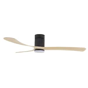 Curva 66 in. Oil Rubbed Bronze Body and Light Ash Wood Blade Voice Activated Smart Ceiling Fan