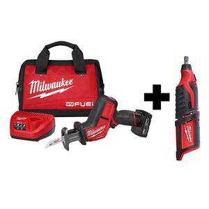 M12 FUEL 12-Volt Lithium-Ion Brushless Cordless HACKZALL Reciprocating Saw Kit with M12 Rotary Tool