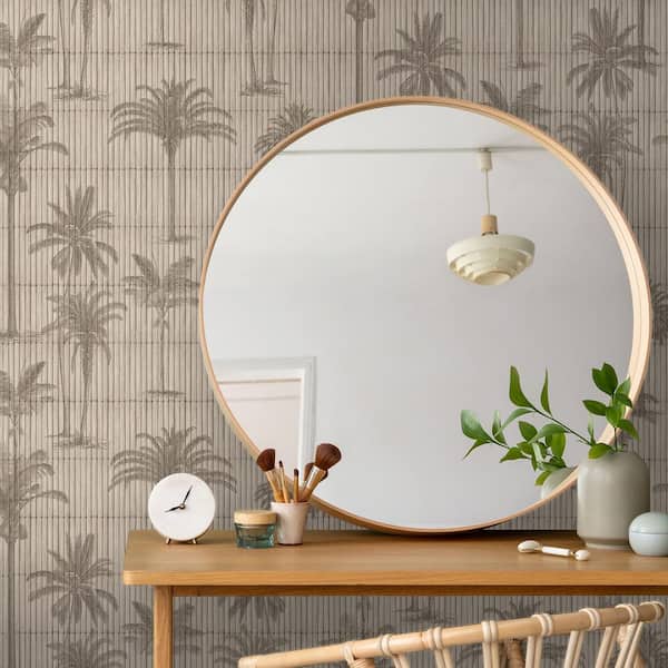Vintage Palm Grove Beige Wallpaper