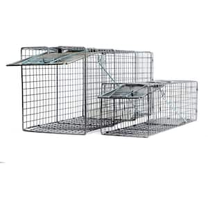 2pc Value Pack Catch Release Heavy Duty Humane Cage Live Animal Traps for Possums, Cats, and Other Similar Sized Animals