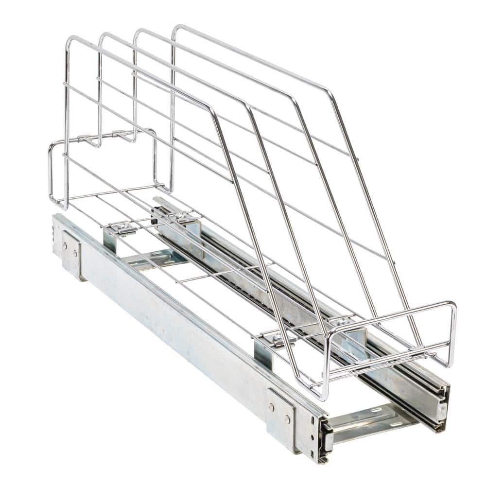 Chrome-Plated Steel Pull-Out Storage Organizer for Cookware
