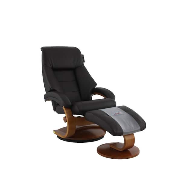Relax-R Montreal Espresso Top Grain Leather Recliner with Ottoman