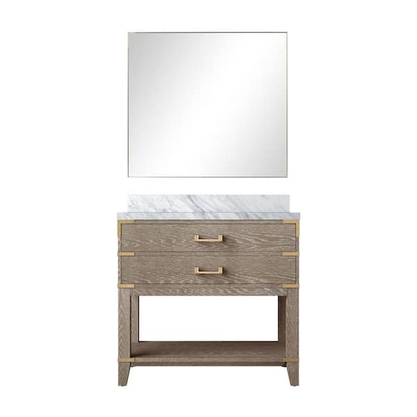 オリーブ36 Lexora Irvington 36 in. W x 22 in. D Grey Oak Single Bath Vanity