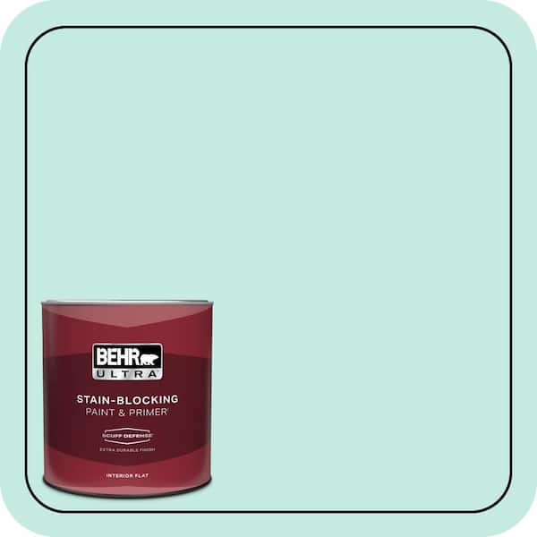 BEHR ULTRA 1 qt. #P440-2 Clear Aqua Extra Durable Flat Interior Paint & Primer