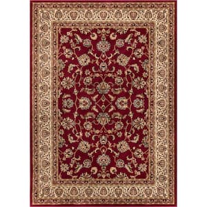 Barclay Sarouk Red 2 ft. x 4 ft. Traditional Floral Area Rug