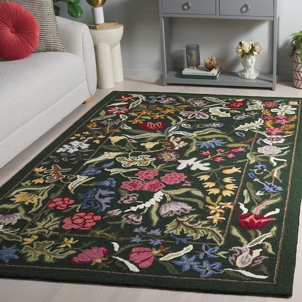 Chelsea 4 ft. x 6 ft. Green/Pink Oversized Floral Area Rug