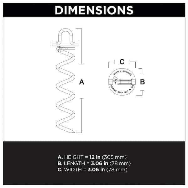 Vortex 4-Pack 10 in. Steel Folding Ring Spiral Anchor