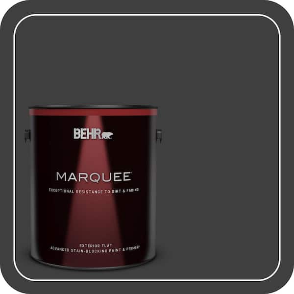 BEHR MARQUEE 1 gal. Black Flat Exterior Paint & Primer