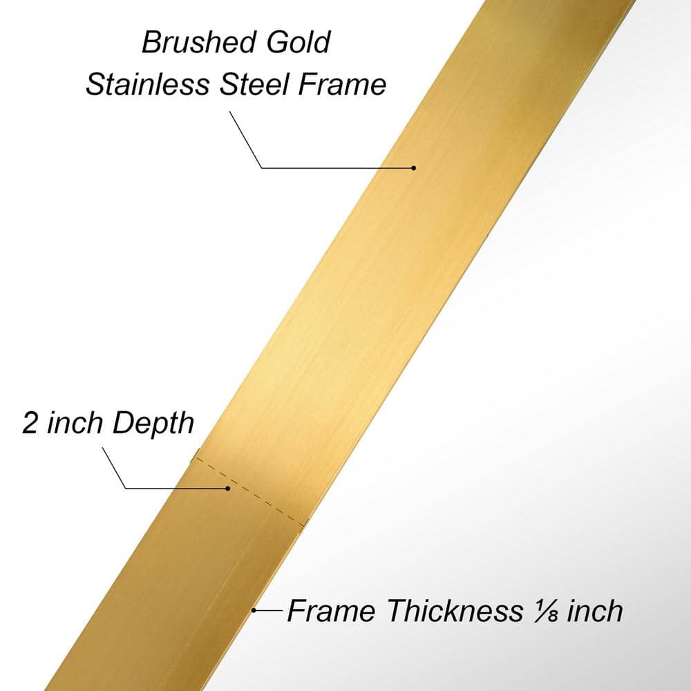 48" Gold and Silver Rectangular Bathroom Wall Mirror