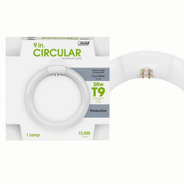 30-Watt 9 in. T9 G10q Linear Circline Fluorescent Tube Light Bulb, Cool White 4100K (1-Pack)