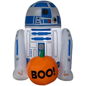 3 ft. H R2-D2 with Boo Pumpkin