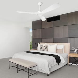 60 in. 3 Blades White Ceiling Fan without Light