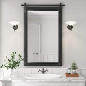 24 in. W x 36 in. H Large Rectangle Square Mirror Wood Framed Wall Mirror Bathroom Vanity Mirror Accent Mirror in Black