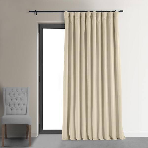 Black 120 inch Long Fire Rated/Retardant Velvet Curtain Panel w/Rod Pocket Drape 