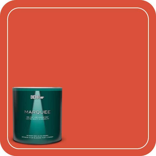 BEHR MARQUEE 1 qt. #190B-7 Fire Island Semi-Gloss Enamel Interior Paint & Primer