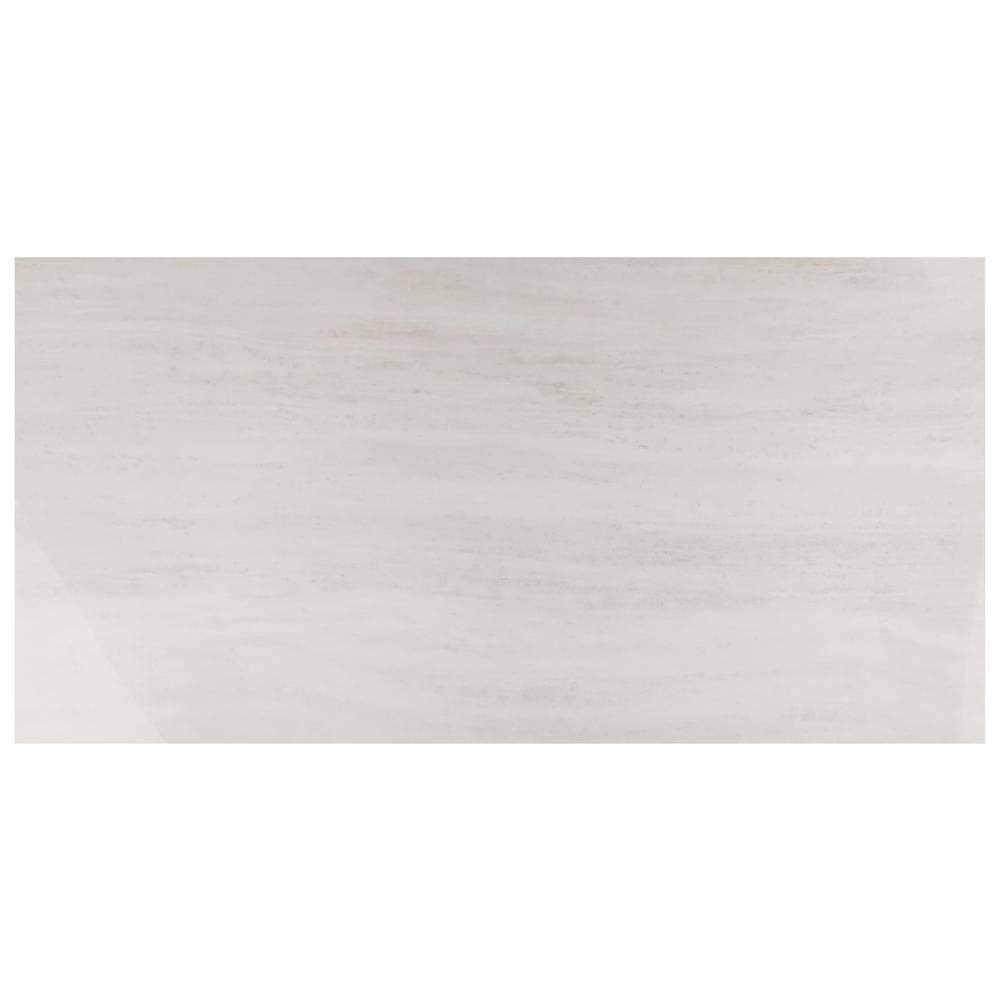 Atlanta Large Format White Polished Porcelain Floor and Wall Tile