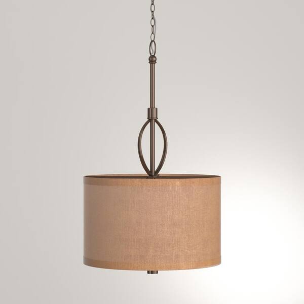 hampton bay 3 light pendant bronze finish