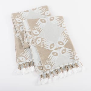 Justina Blakeney Hand in Hand Woven Tan Polyester Blend Throw Blanket