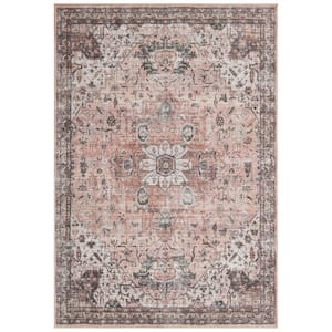 Callaghan Esther Coral 4 ft. x 6 ft. Medallion Machine Washable Area Rug