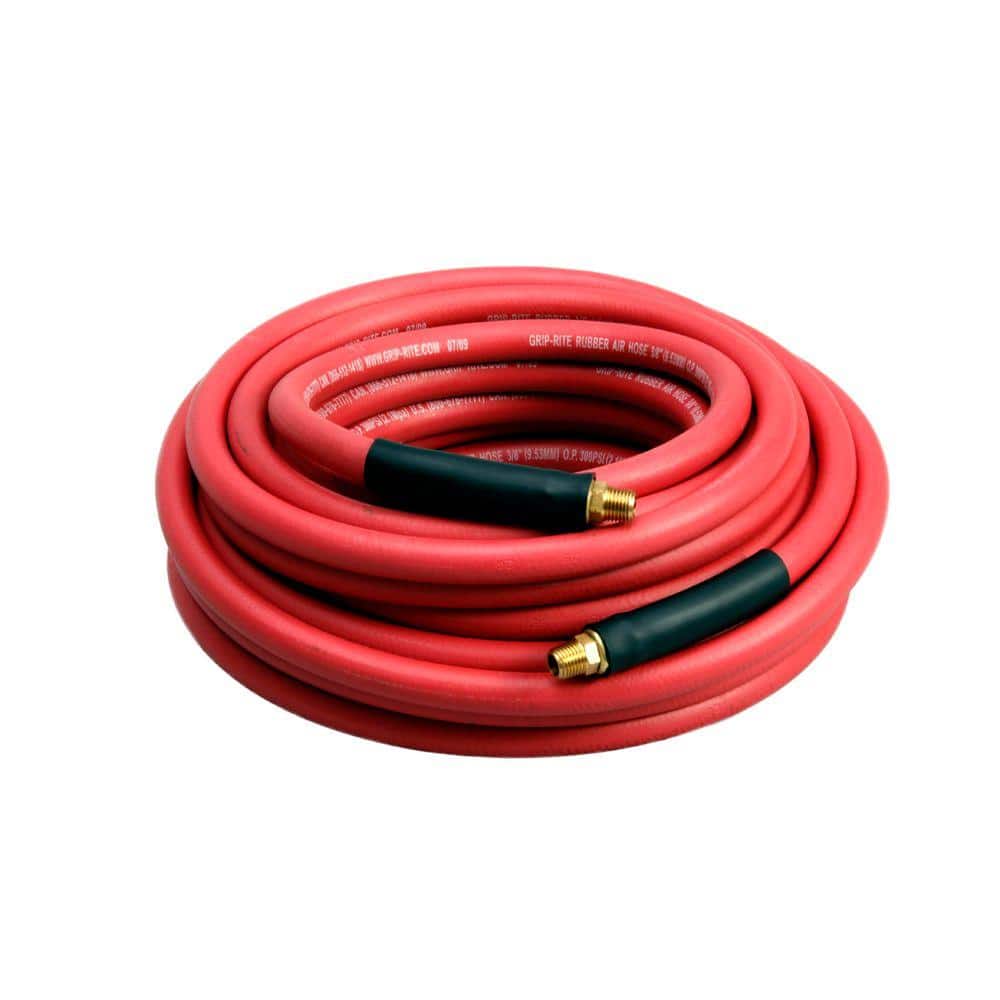 Red 300psi Rubber Air Compressor Hose 3/8" X 50 Ft 1/4" Npt End Fitting 50ae 
