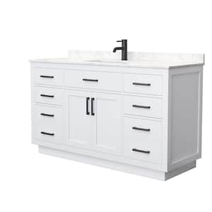 Beckett TK 60 in. W x 22 in. D x 35 in. H Single Bath Vanity in White with Carrara Cultured Marble Top