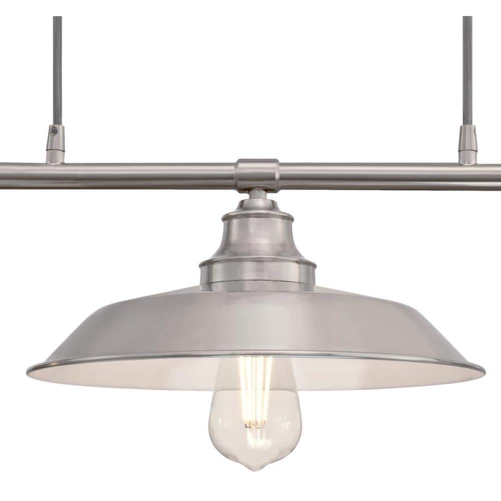Brushed Nickel 3-Light Industrial Island Pendant