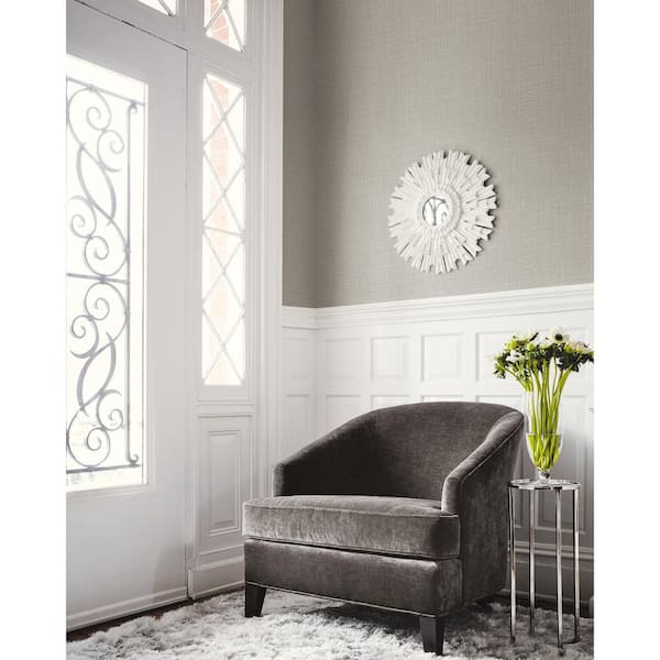 Woven Raffia Urban Mindful Gray Shimmer Vinyl Strippable Roll (Covers 60.75 sq. ft.)