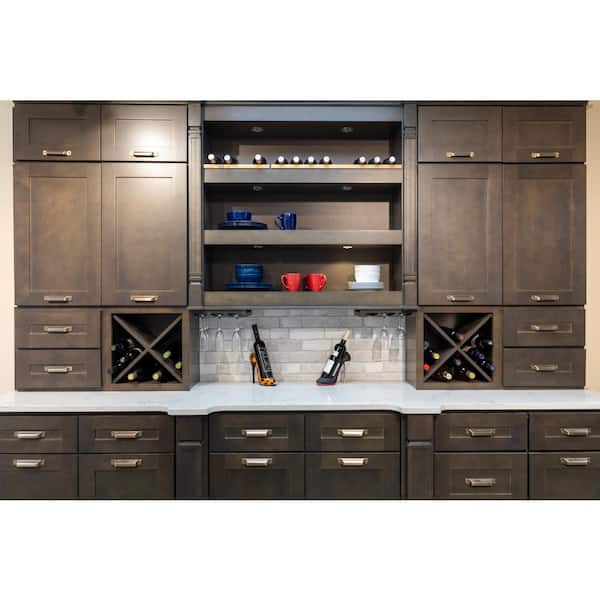LIFEART CABINETRY Lancaster Shaker Assembled 6 in. x 34.5 in. x 24 in. Base Spice Drawer Cabinet in Vintage Charcoal