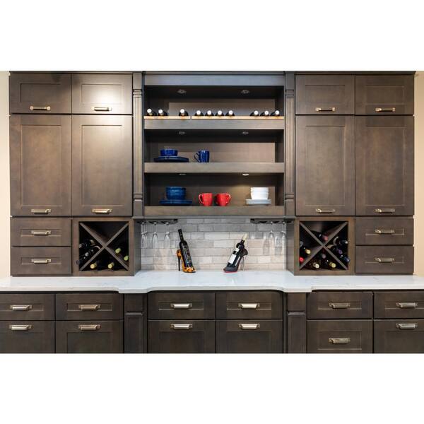 LIFEART CABINETRY Lancaster Shaker Assembled 24 in. x 18 in. x 12 in. Wall Mullion Door Cabinet with 2 Doors in Vintage Charcoal