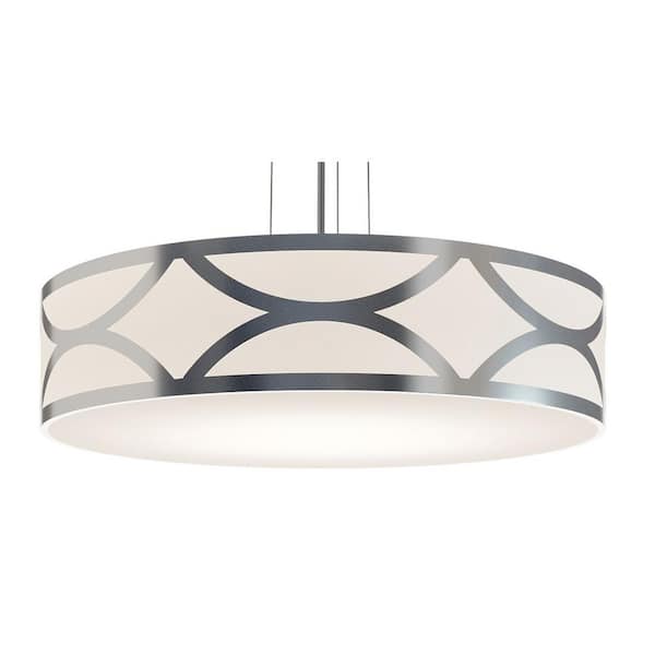 AFX Lake 60-Watt 1-Light Painted Nickel Integrated LED Pendant Light with Acrylic Shade