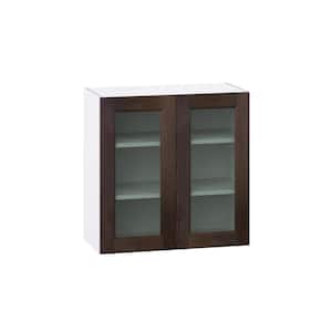 Georgetown 30 in. W x 14 in. D x 30 in. H Assembled Glass Door Wall Kitchen Cabinet in Chestnut