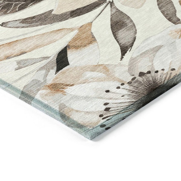 Chantille Machine Washable Indoor/Outdoor Abstract ACN2260 Ivory 8 ft. x 10 ft. Area Rug
