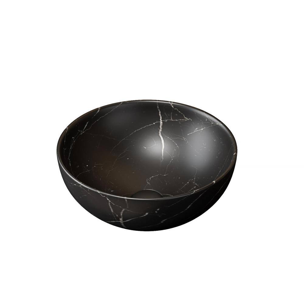 "14"" Bathroom Sink, Bowl  Vessel Ceramic Basin With Stone Pattern in Matte Black" price history on PriceWatchPro