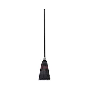 37 in.-38 in. Length Flag Tipped Poly Bristle Lobby Upright Broom in Natural/Black (12/Carton)