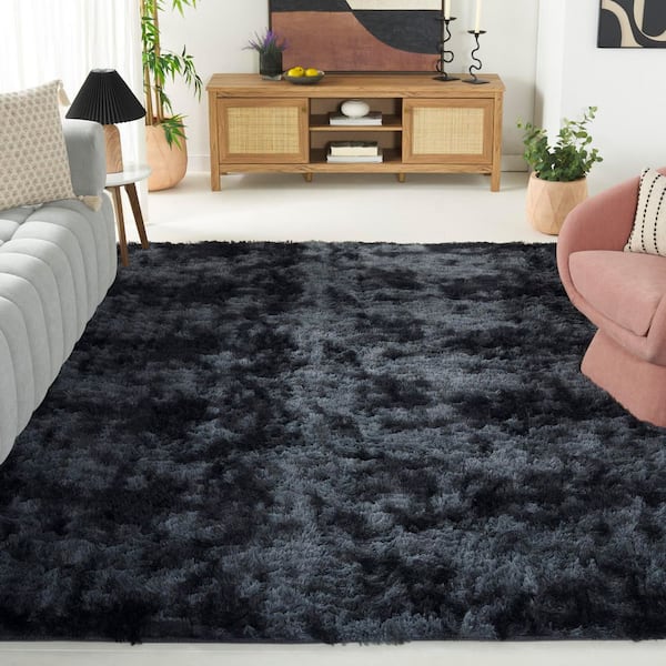Rainbow Shag 8 ft. x 10 ft. Dark Gray Abstract Solid Area Rug