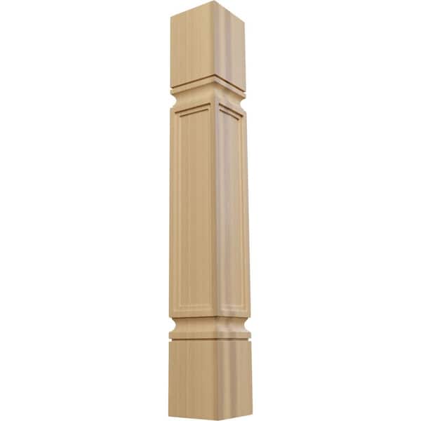 Ekena Millwork 5 in. x 5 in. x 35-1/2 in. Unfinished Cherry Kent Raised Panel Cabinet Column