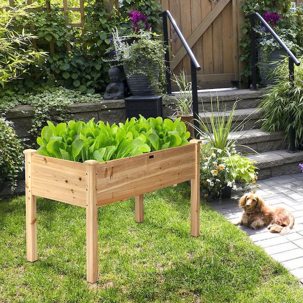 Costway 49.5 in. x 23.5 in. x 30 in Natural Wood Garden