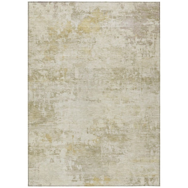 Chantille Machine Washable Indoor/Outdoor Abstract ACN2371 Putty 8 ft. x 10 ft. Area Rug