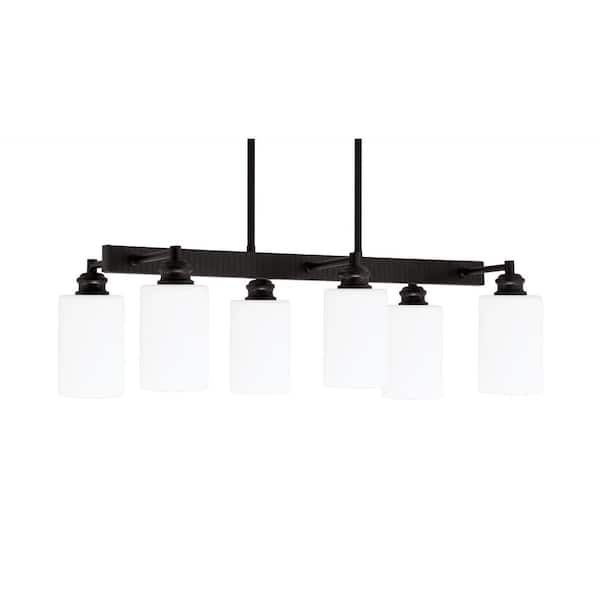 Unbranded Albany 6-Light Espresso Billiard Light, Any room with 4 in. White MUslin Glass Shades no bulbs included