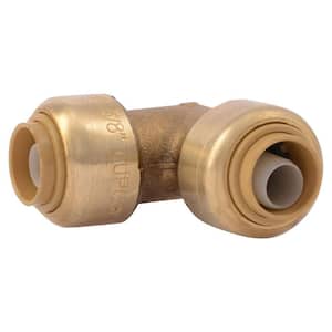 3/8 in. (1/2 in. O.D.) Push-to-Connect Brass 90-Degree Elbow Fitting