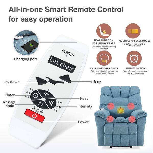 Back & Body Massager Chair Pad with Remote - 10-Motor Heated, Slate