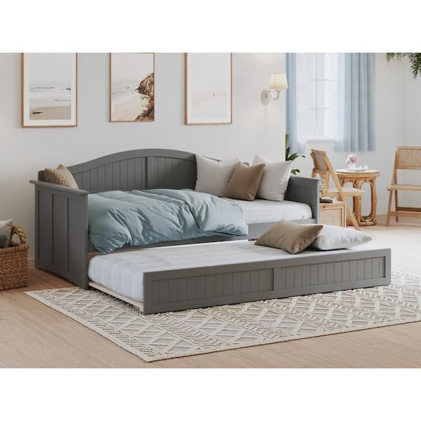 AFI Nantucket Grey Twin Solid Wood Daybed with Twin Trundle AG111229