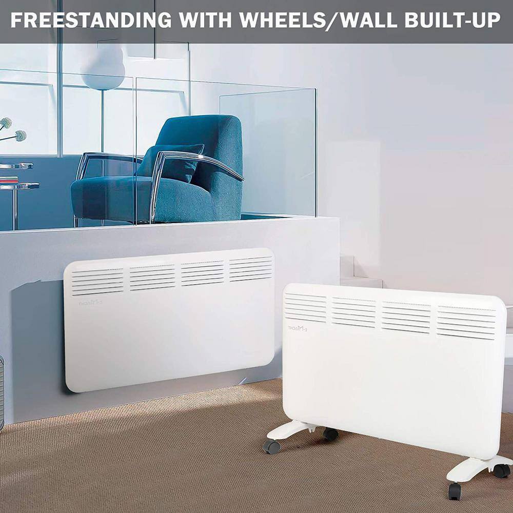 White 1500W Electric Convection Heater with Digital Thermostat