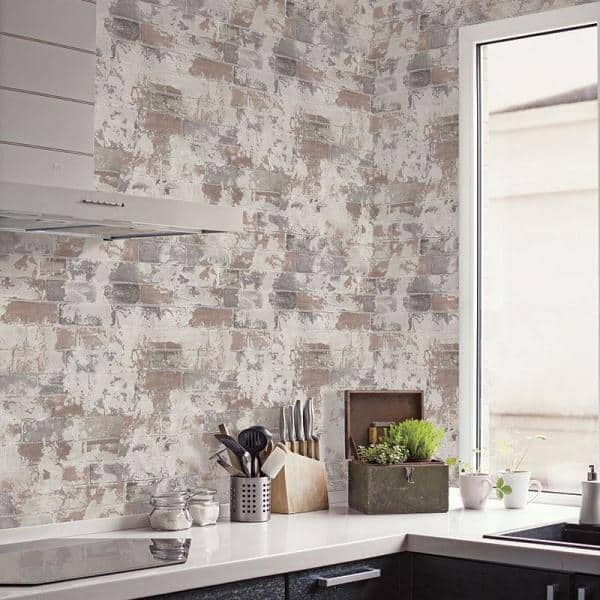 Brick Vinyl Strippable Roll (Covers 55 sq. ft.)