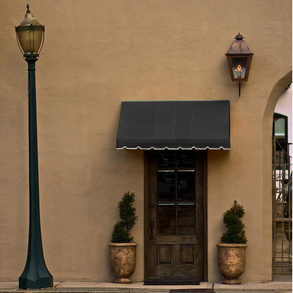 San Francisco Striped Blue and White Fabric Fixed Awning