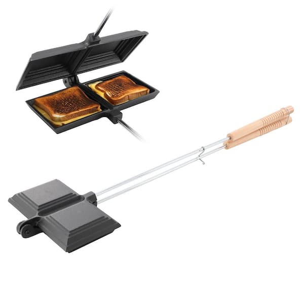 8.26 Inch Cast Iron Pie Iron Outdoor/Camping Cookware with Long Handle