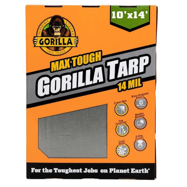 Gorilla 10 ft. W x 14 ft. L Silver Heavy Duty Tarp