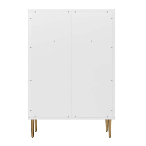 sumyeg 46.63 in. H x 31.5 in. W 3-Tier White Wood Shoe Storage Cabinet